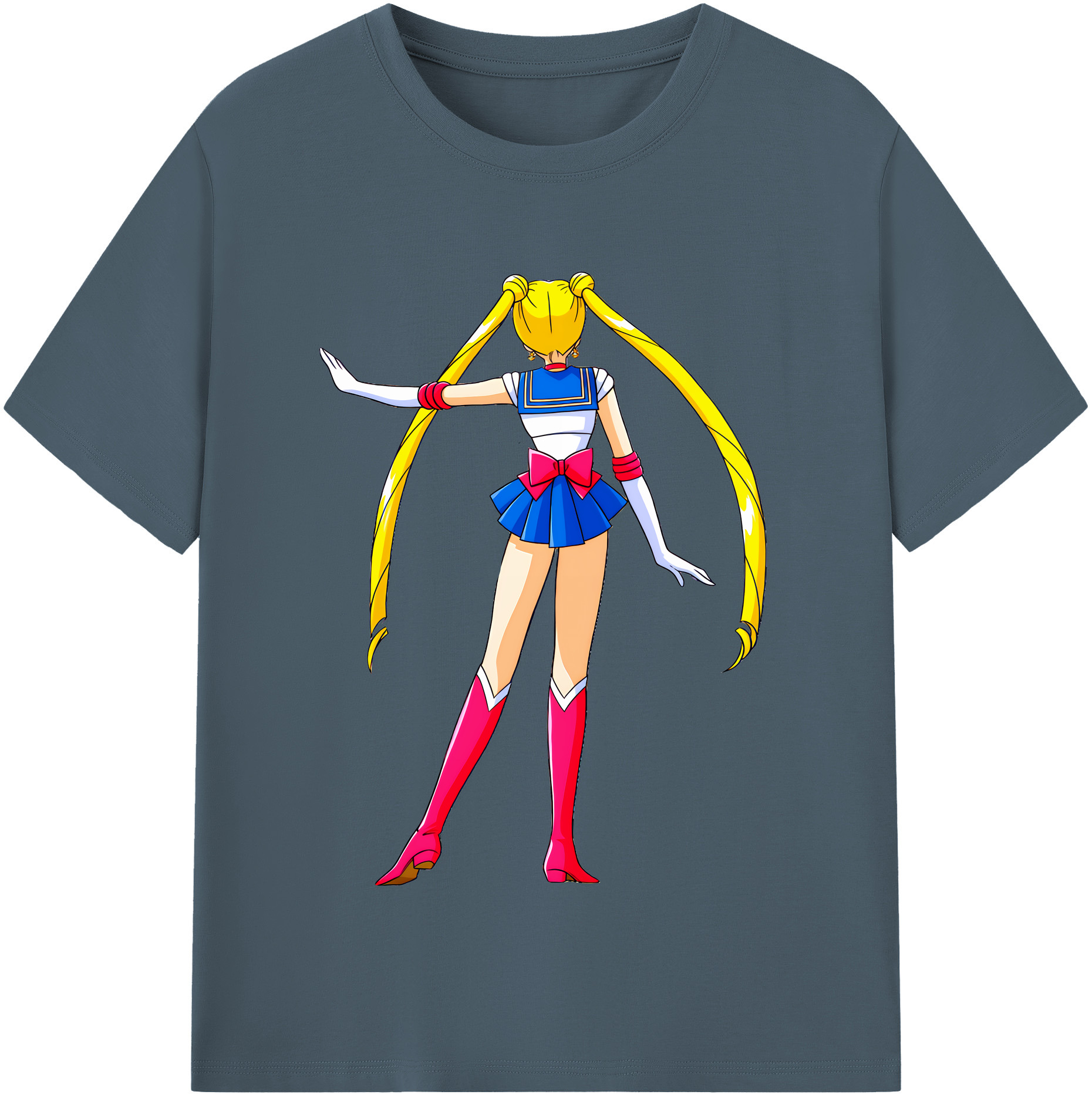 （画像用） 美少女戦士セーラームーン 月野 うさぎ つきの うさぎ Sailor Moon Tsukino Usagi 綿100％半袖Tシャツ（フロントプリント）